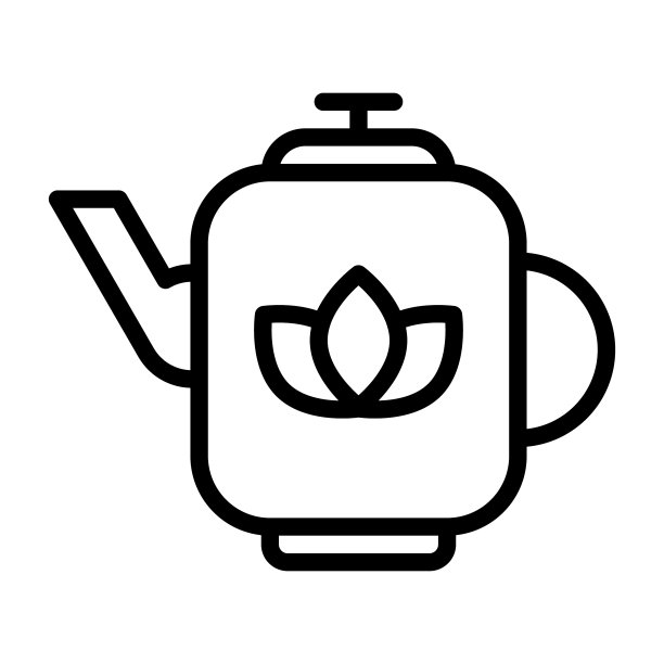 中国农历新年茶壶线条图标图片下载