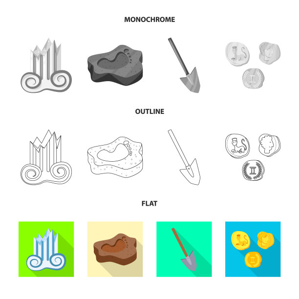孤立的故事对象和物品图标图片下载