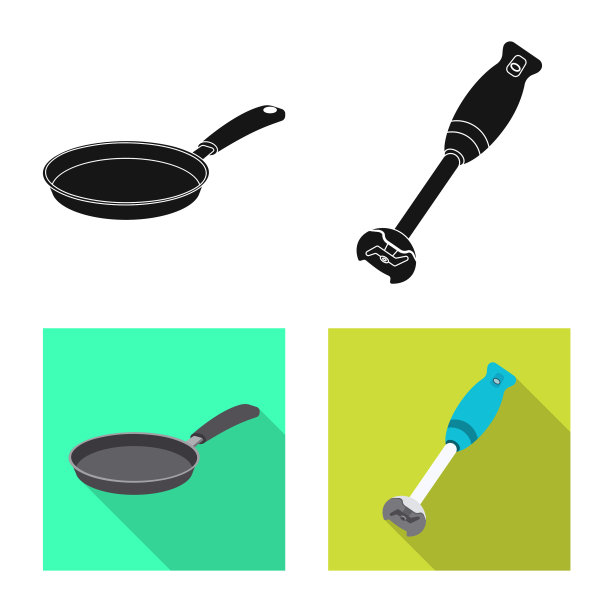 设计厨房和厨师标志套图片下载