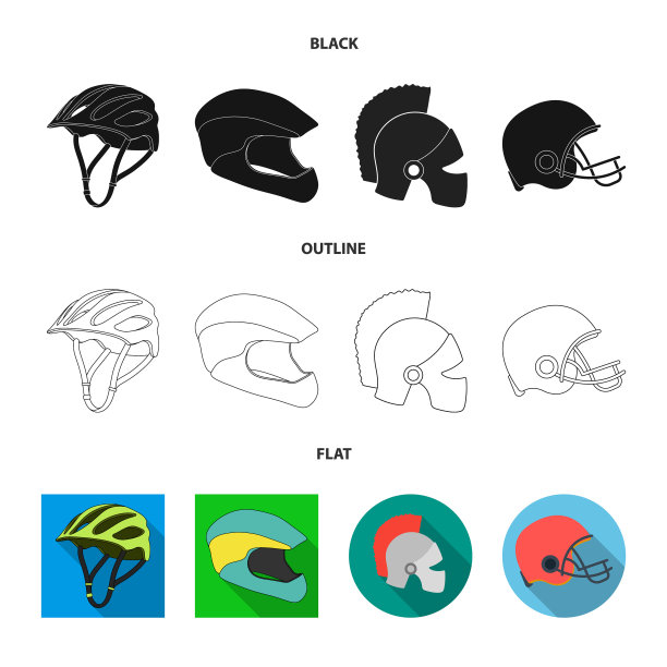 设计头盔和运动标志图片下载