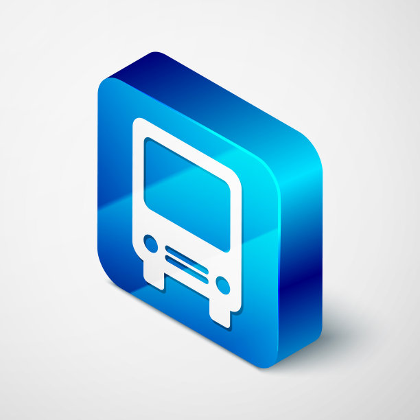 等距总线图标孤立在白色背景上图片下载