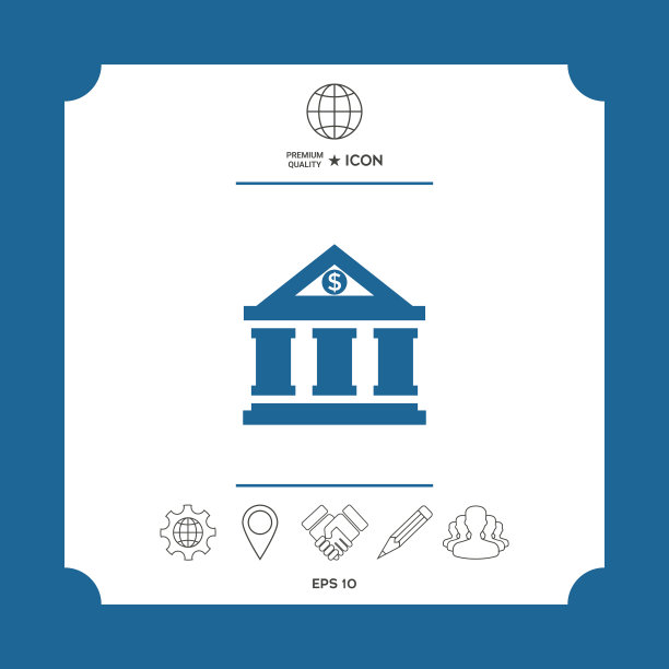 银行图标与美元符号图片下载