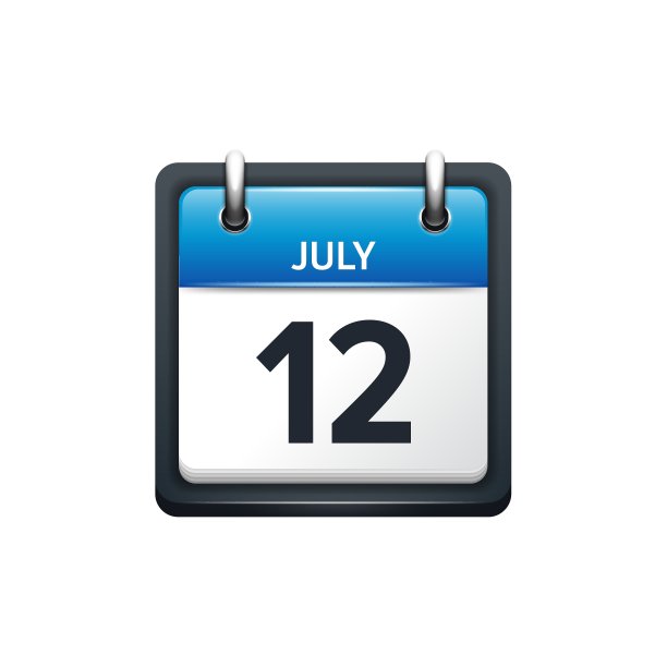 7月12日日历图标扁平图片下载
