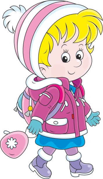 小学生穿着冬天的衣服图片下载