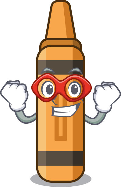 超级英雄橙色蜡笔孤立在角色图片下载