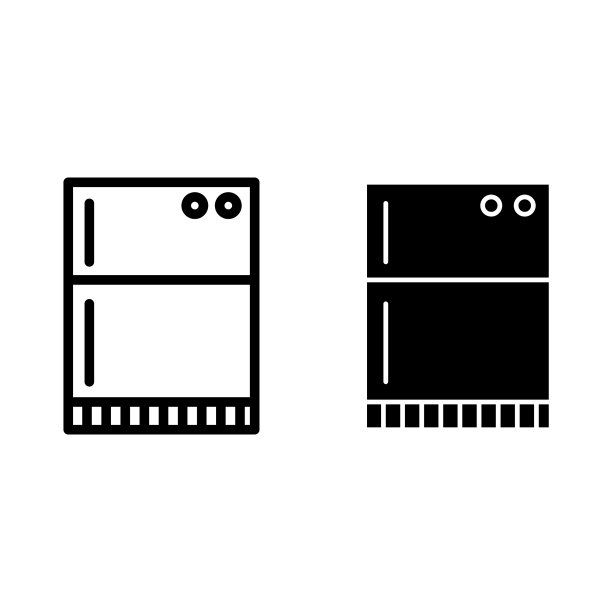 冰箱线和字形图标冰箱图片下载