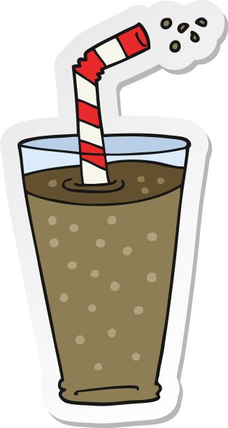 玻璃上的卡通汽水贴纸图片下载