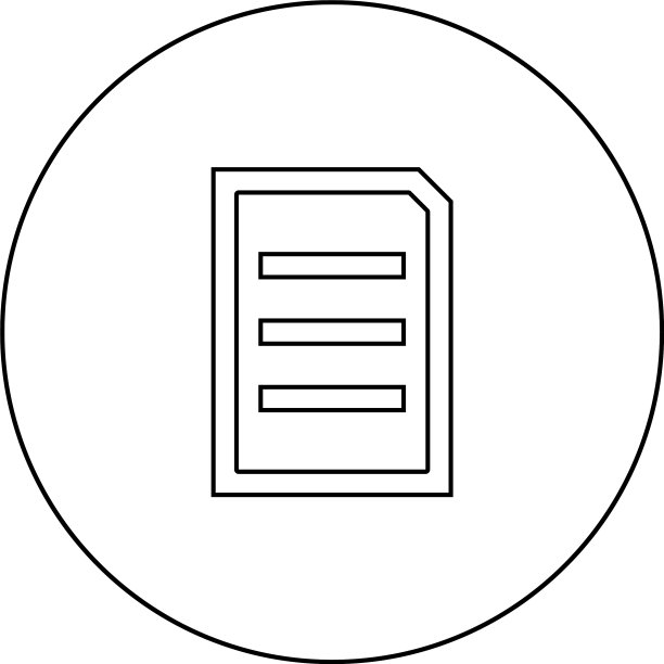 圆形轮廓内的黑色文档图标图片下载