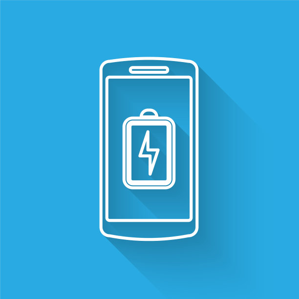白色智能手机电池充电图标孤立图片下载