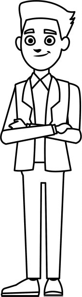 年轻商人穿着折叠的西装站在那里图片下载