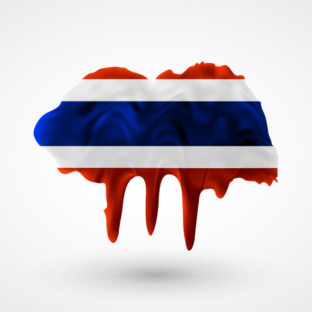 孤立的泰国国旗涂上颜色图片下载