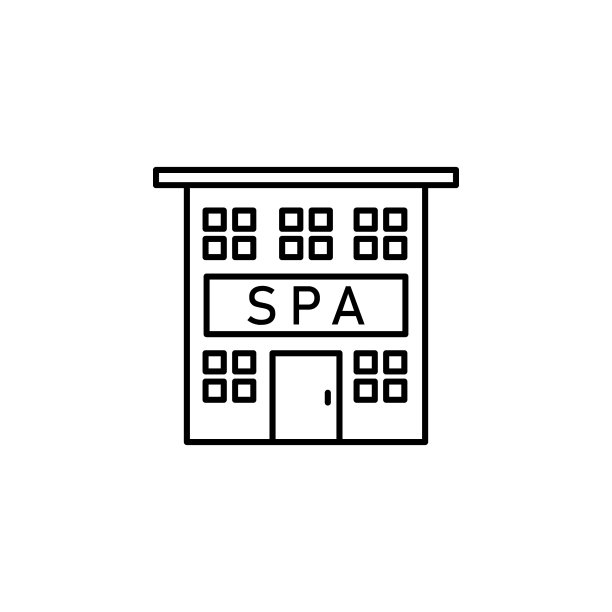 温泉建筑的轮廓图标和标志符号都可以图片下载