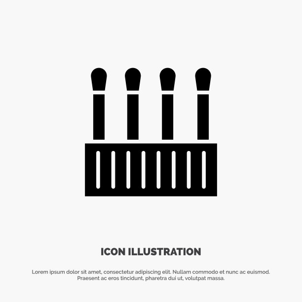 美容花蕾化妆品棉固体字形图标图片下载