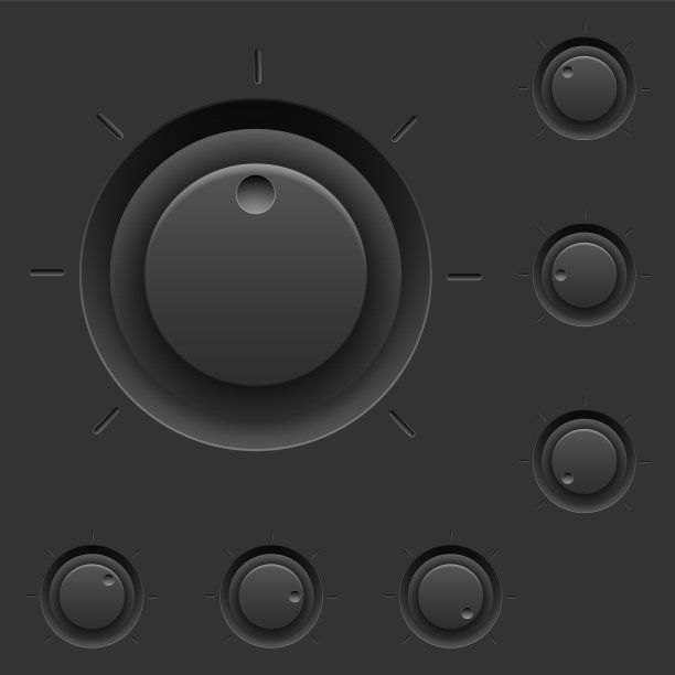 黑色控制面板，界面上有开关图片下载