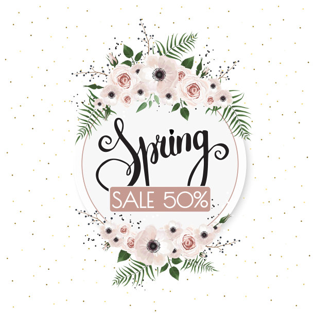 春季销售背景以美丽的鲜花图片下载