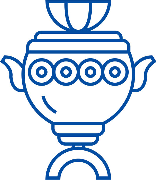 茶炊标志线图标概念茶炊标志平图片下载