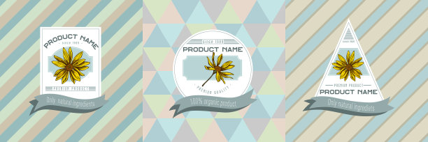 三种颜色的标签上有菊芋图片下载