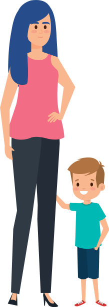 漂亮的妈妈和小男孩的性格图片下载