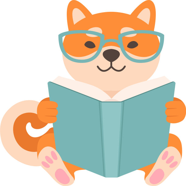 日本柴犬戴眼镜看书可爱有趣图片下载