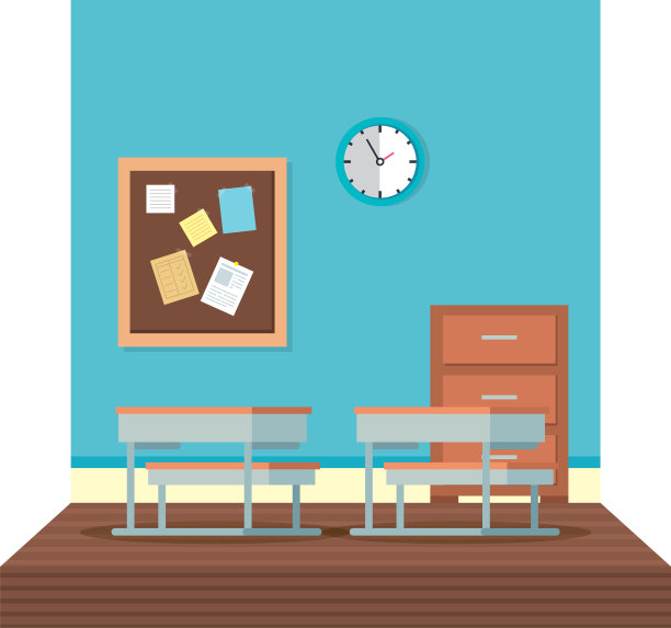 学校教室用钟表的场景图片下载