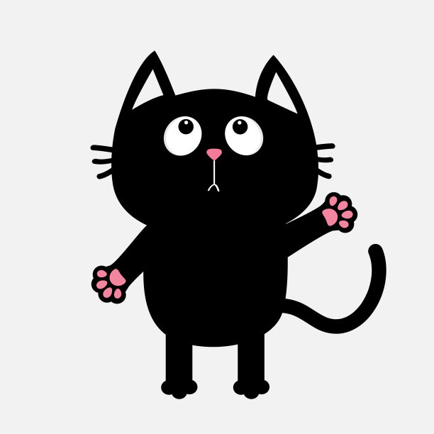 黑猫抬起头，准备拥抱一下图片下载