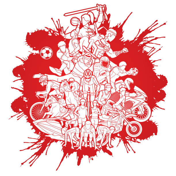 运动员不同的运动组合运动动作图片下载