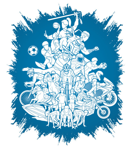 运动员不同的运动组合运动动作图片下载