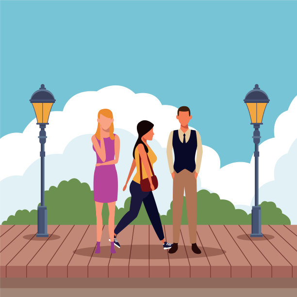 休闲的人们卡通图片下载