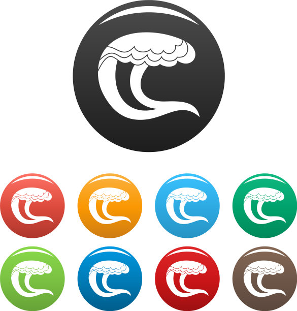 波浪水海洋图标设置颜色图片下载