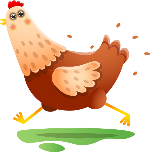 卡瓦依跑母鸡以快速的速度越过白色图片下载