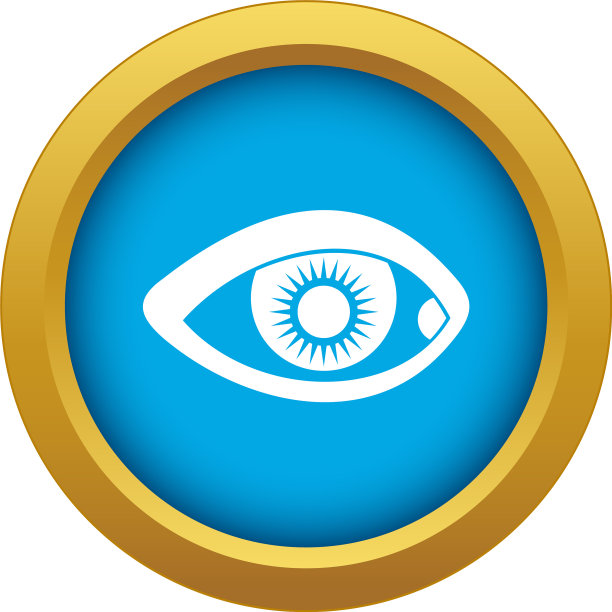 眼睛图标蓝色孤立图片下载