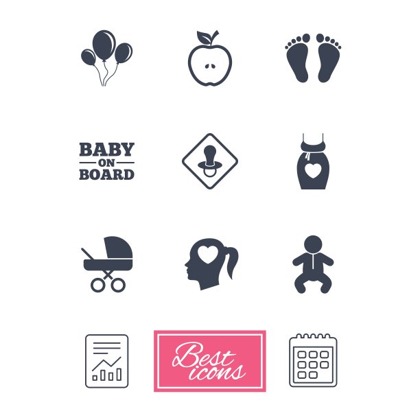 孕妇和婴儿护理图标图片下载