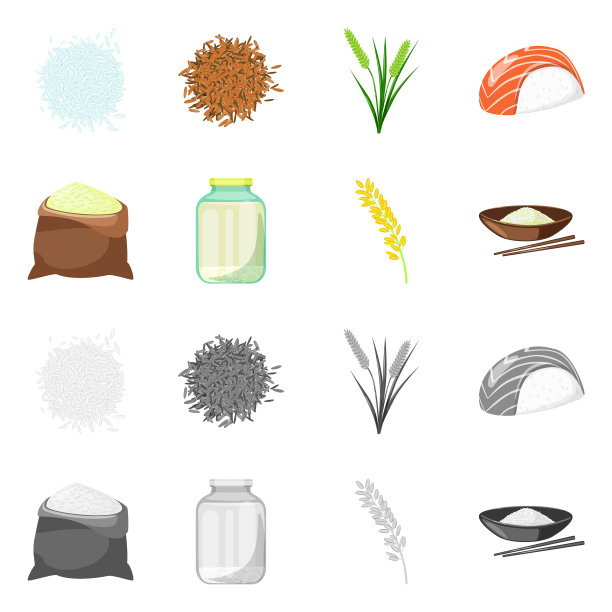 孤立对象的作物和生态图标设置图片下载