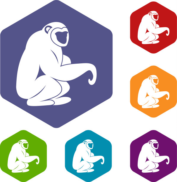 猴子坐的图标设置为六边形图片下载