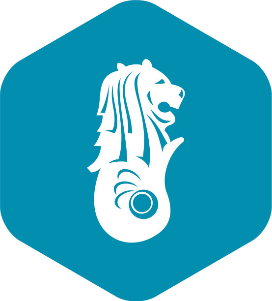 鱼尾狮雕像新加坡图标简约风格图片下载