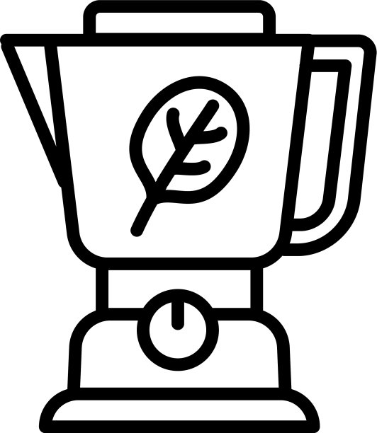 菠菜在搅拌机图标轮廓风格图片下载