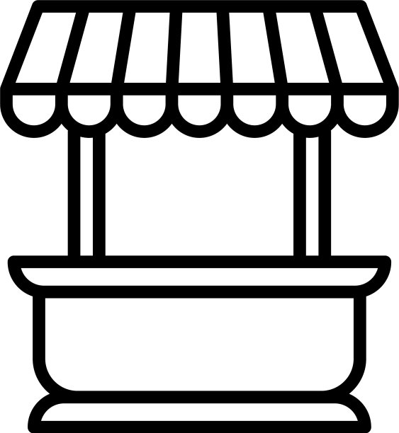 街道亭图标轮廓风格图片下载