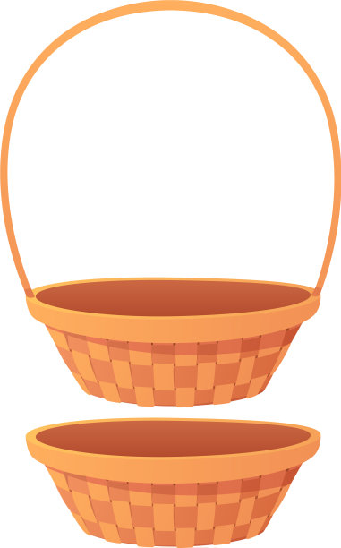 可爱的空卡通篮孤立在白色图片下载