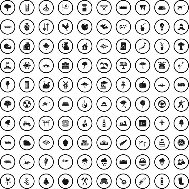 100树图标设置简单的风格图片下载