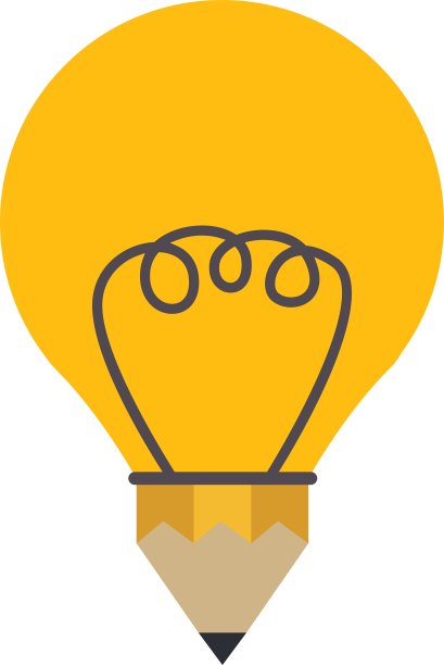 铅笔灯泡轮廓图片下载