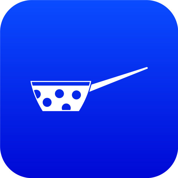 锅与白点和处理图标数字蓝色图片下载