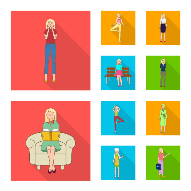 女性与身体符号系列设计图片下载