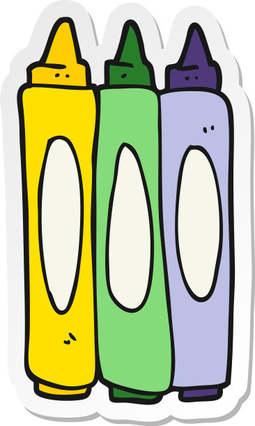 卡通蜡笔贴纸图片下载