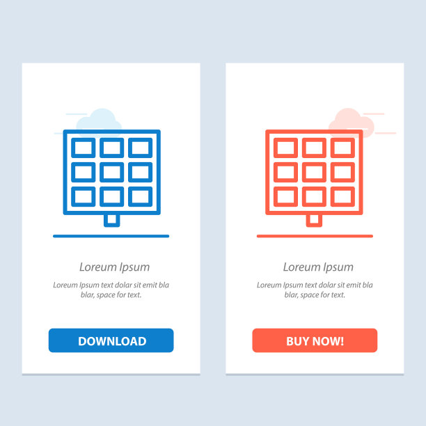 太阳能电池板建设蓝色和红色下载图片下载