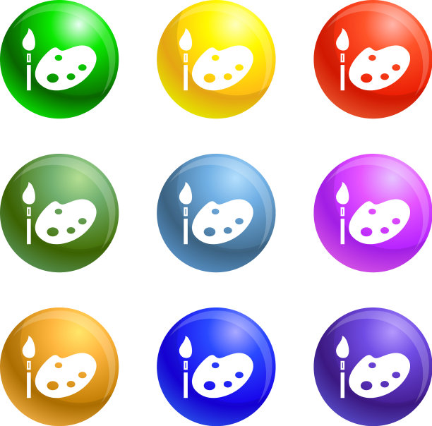 油漆调色板图标集图片下载