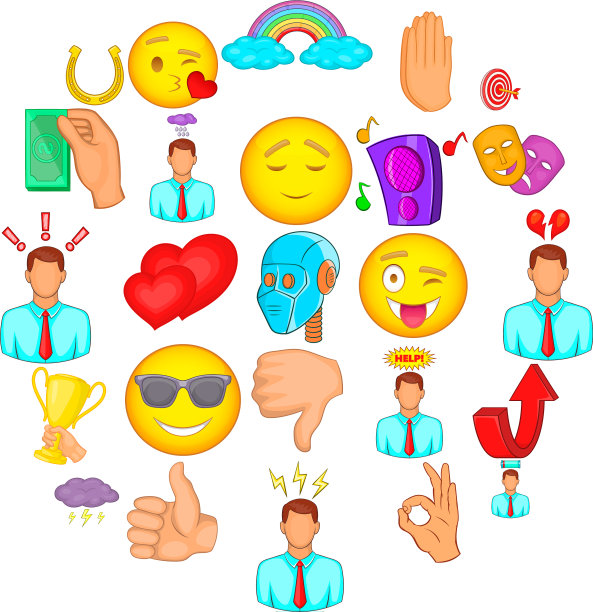 正面图标设置卡通风格图片下载