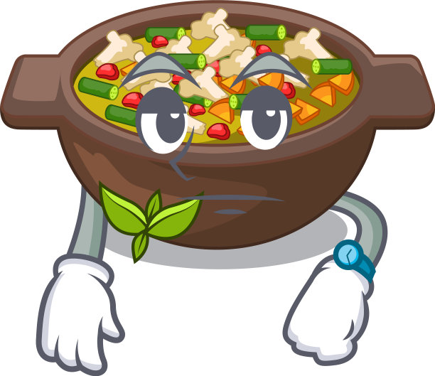 上面摆着意大利蔬菜汤的吉祥物桌子图片下载