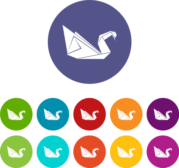 折纸天鹅图标设置颜色图片下载