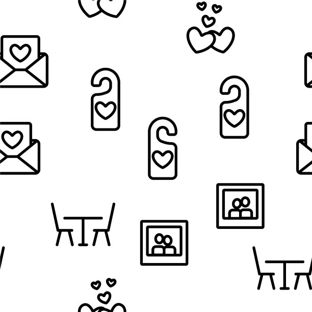 蜜月元素无缝图案图片下载