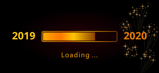 2020年新年快乐黄金加载进度条图片下载